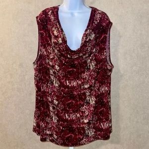 ⚫️ Jones Studio Women Blouse Top Size 24W Sleeveless Floral Print NWOT